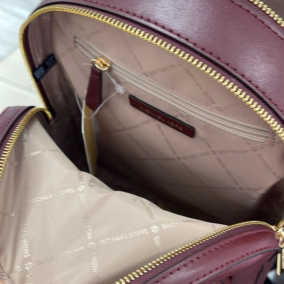 Michael Kors Jaycee Medium Pebbled Leather Backpack
 Oxblood/Golden NWT - Picture 16 of 16